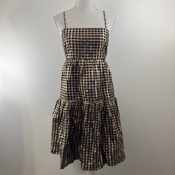 J.Crew Lurex black and gold Dress - Picture 3 of 12